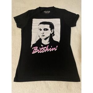 Bitchin Stranger Things Womens T-Shirt *Slim Fit* Size SM Black